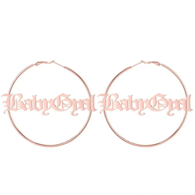 Cursive Hoop Earrings