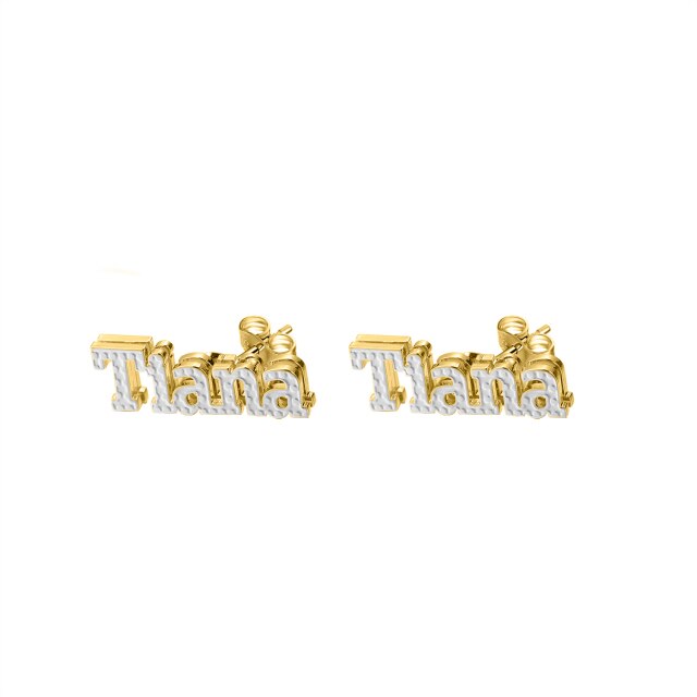 Diamond Minimalist Name Earrings