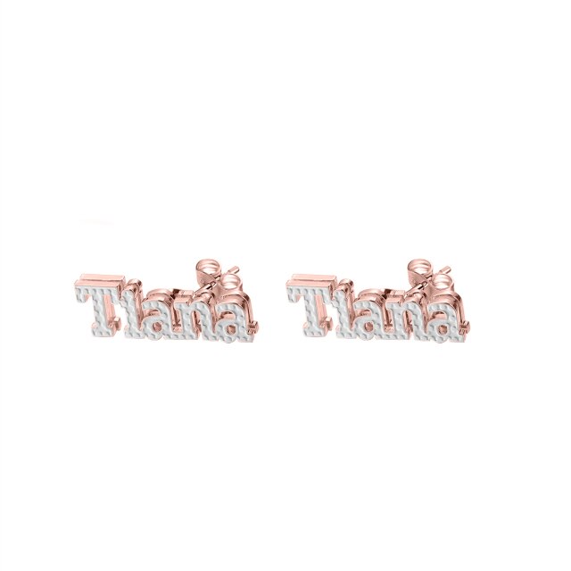 Diamond Minimalist Name Earrings