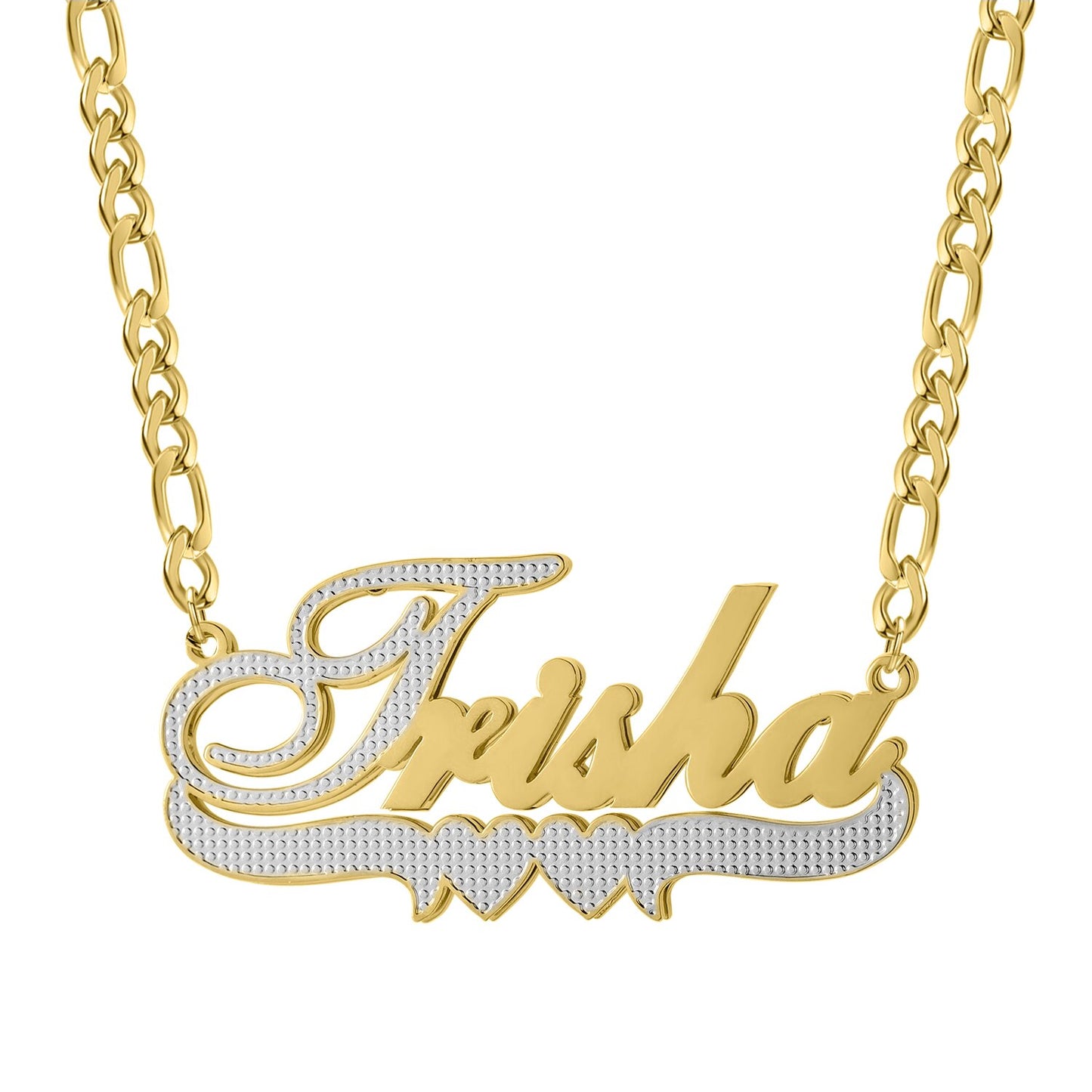 Two Tone Nameplate Necklace