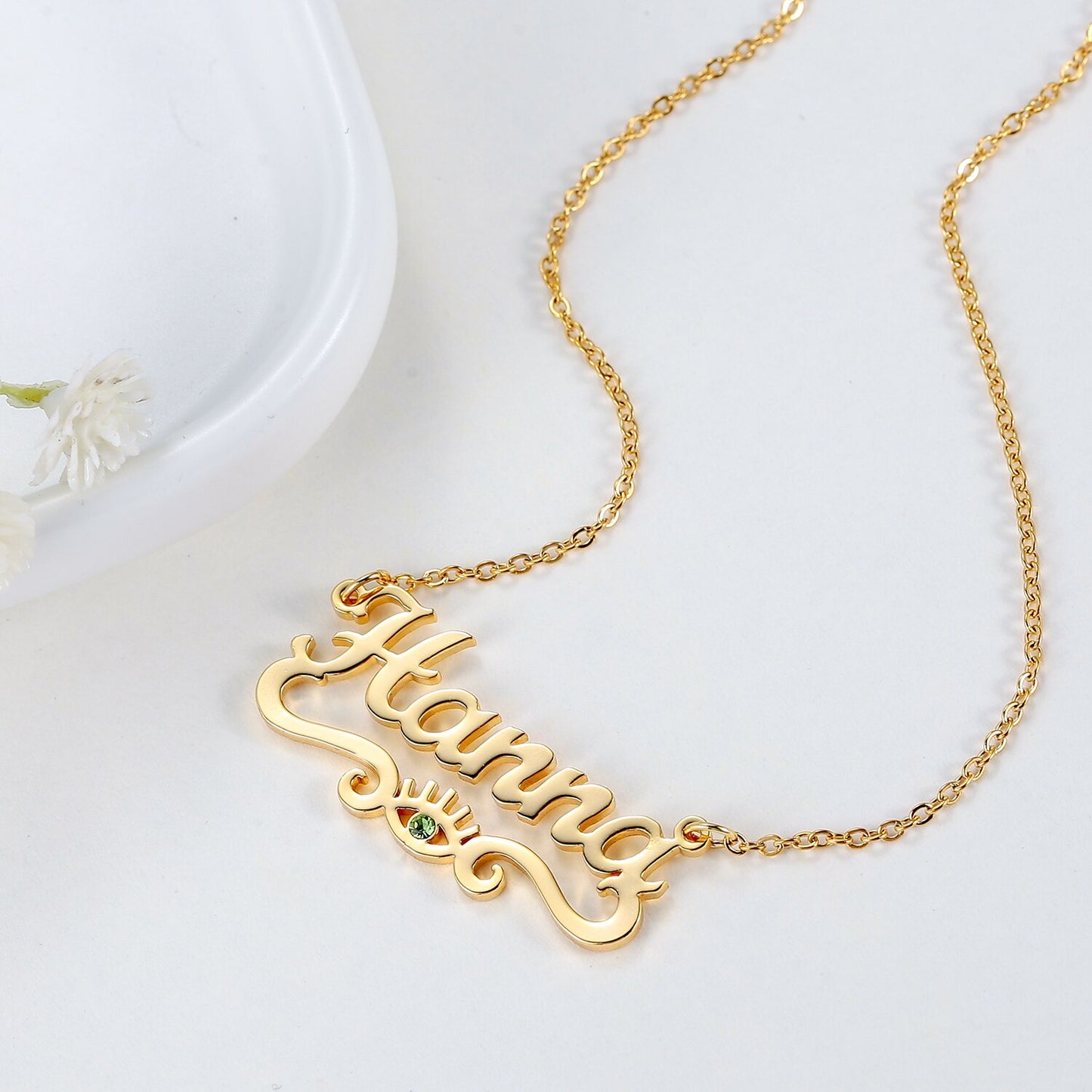 Hamsa Name Necklace